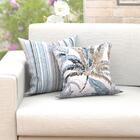 Jogo De Almofadas Estampada Azul 6 Unidades 45cm X 45cm Com R