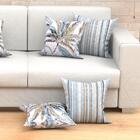 Jogo De Almofadas Estampada Azul 6 Unidades 45cm X 45cm Com R