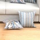 Jogo De Almofadas Estampada Azul 6 Unidades 45cm X 45cm Com R