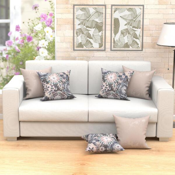 Jogo De Almofadas Estampada Para Sala 6 Unidades 45cm X 45cm