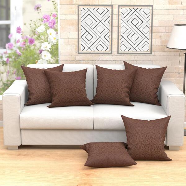Jogo De Almofadas Grandes Marrom 6 Unidades 60cm X 60cm Com R