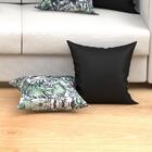 Jogo De Almofadas Pretas Composê Estampada 6 Unidades 45cm X