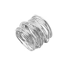 Jogo De Anéis De Guardanapo Lyor Espiral 4cm Prateado