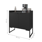 Jogo De Armário Baixo E Mesa De Jantar Ajax Preto