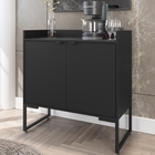 Jogo De Armário Baixo E Mesa De Jantar Ajax Preto