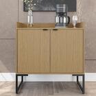 Jogo De Armário Baixo E Mesa De Jantar Lux Avelã/preto