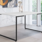 Jogo De Armário Baixo E Mesa De Jantar Napoli Branco/preto