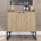 Jogo De Armário Baixo E Mesa De Jantar Napoli Natura/preto