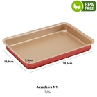 Jogo De Assadeira Retangular 03 Peças Antiaderentes + Luva Té