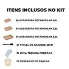 Jogo De Assadeira Retangular 03 Peças Antiaderentes + Luva Té