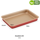 Jogo De Assadeira Retangular 03 Peças Antiaderentes + Luva Té