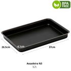 Jogo De Assadeira Retangular 03 Peças Antiaderentes + Luva Té