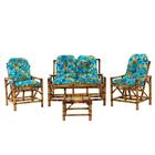 Jogo De Bambu Namoradeira, 4 Lugares E Mesa De Centro, T3