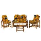 Jogo De Bambu Namoradeira, 4 Lugares E Mesa De Centro, T7