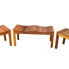 Jogo De Banco Banqueta Jardim Sala Rústico Madeira De Demoliç