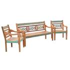 Jogo De Bancos Ana Em Madeira De Demolição - Cód 1294