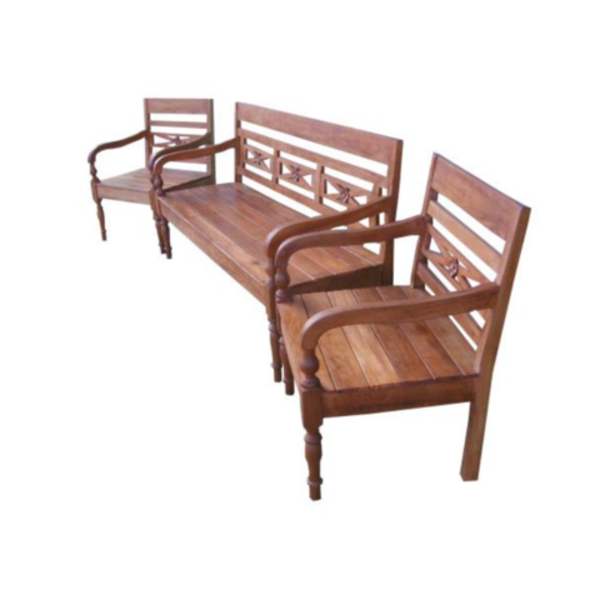 Jogo De Bancos Bárbara Em Madeira De Demolição - Cód 893