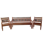 Jogo De Bancos Letícia Em Madeira De Demolição - Cód 1664