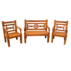 Jogo De Bancos Namoradeira Atrative Em Madeira De Demolição -