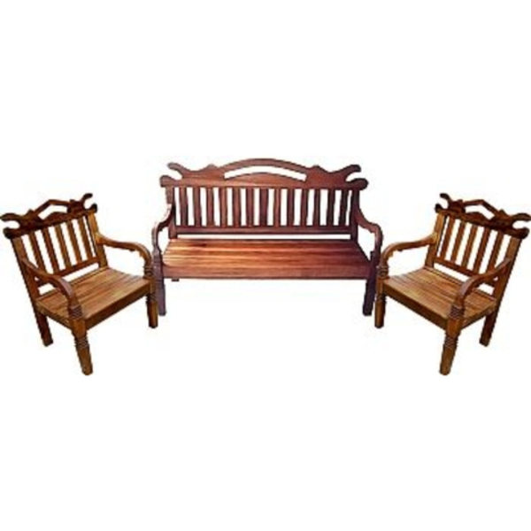 Jogo De Bancos Rústico Mississippi Em Madeira De Demolição -