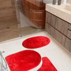 Jogo De Banheiro 3 Peças Cronos Pratatêxtil. Vermelho