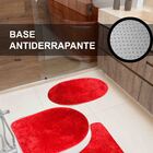 Jogo De Banheiro 3 Peças Cronos Pratatêxtil. Vermelho