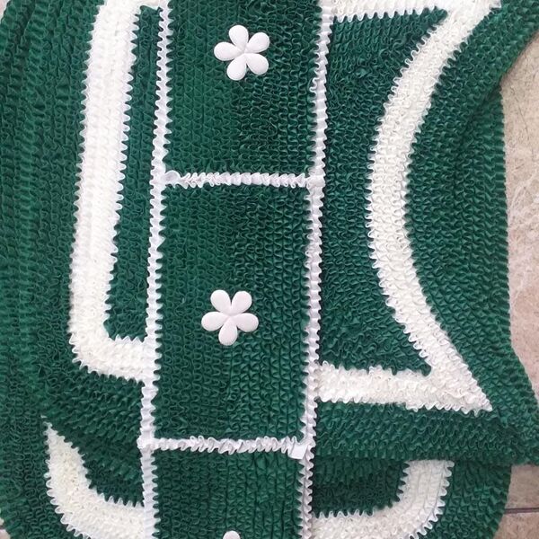 Jogo De Banheiro 4 Pcs Luxo  Verde Militar C/ Palha