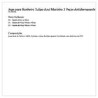 Jogo De Banheiro Azul Marinho Tulipa 3 Peças Antiderrapante