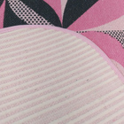 Jogo De Banheiro Rosa Geo Preto 03 Peças - Antiderrapante