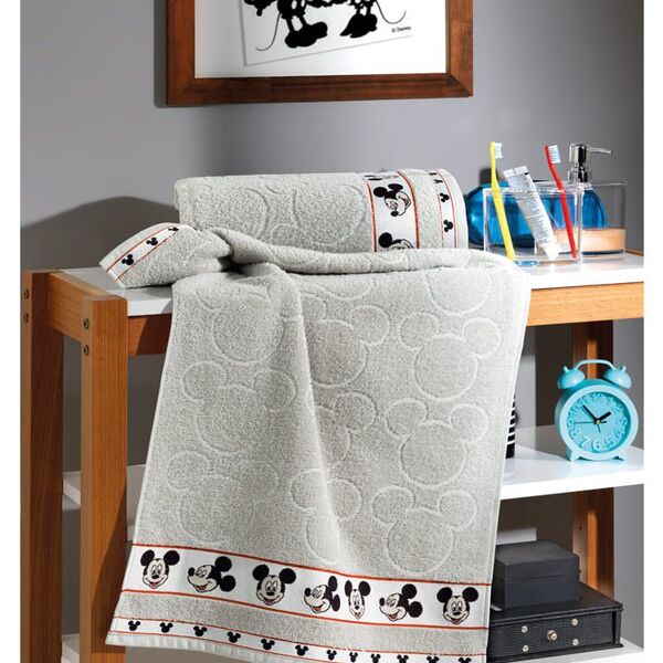 Jogo De Banho E Rosto Felpudo Premium Dohler Mickey 2 Pçs