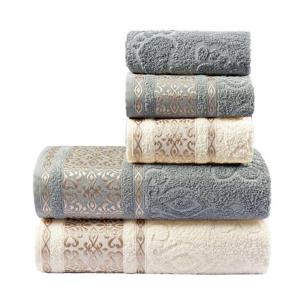 Jogo De Banho Essence 100% Algodão 05 Peças - Granito/pérola