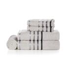 Jogo De Banho Fio Penteado 5 Peças Lumina Cinza/ Preto