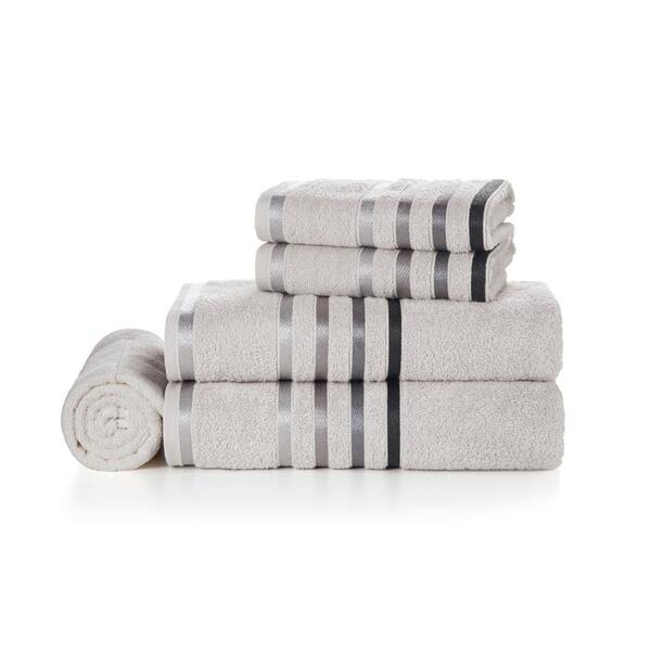 Jogo De Banho Fio Penteado 5 Peças Lumina Cinza/ Preto