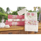 Jogo De Banho Floral Bordado Passione 100% Algodão 05 Peças -