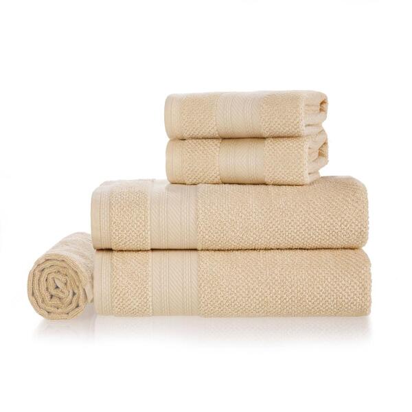 Jogo De Banho Karsten Fio Cardado 5 Peças Empire Areia