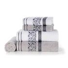 Jogo De Banho Karsten Fio Penteado 5 Peças Núbia Branco/ Cinza