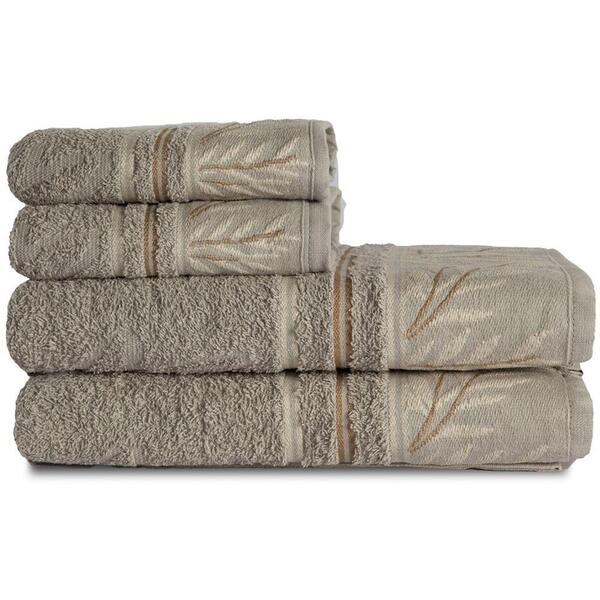 Jogo De Banho Malta Decorado 4 Peças Cinza Grafite