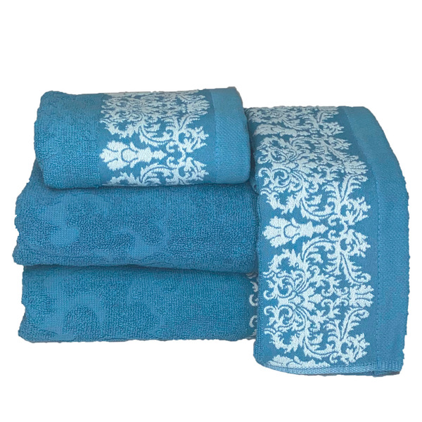 Jogo De Banho Medalhão Jacquard Luxo 04 Peças - Gramatura 450