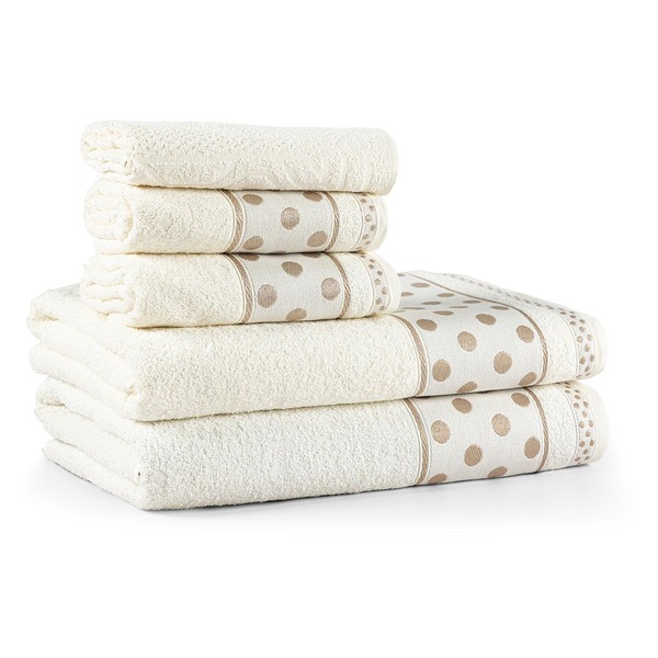 Jogo De Banho Meggy Poá Bolinhas Toalhas Macias 100% Algodão