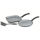 Jogo De Bistequeira E Panquequeira Tramontina Turim 3 Peças C