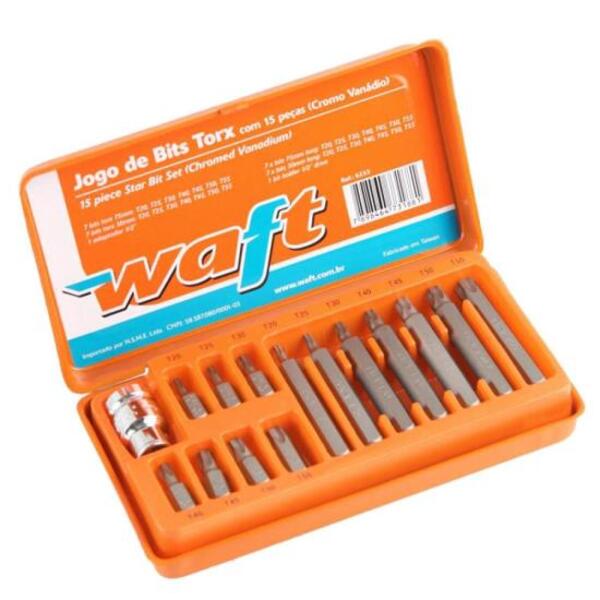 Jogo De Bits Hexalobular Com Adaptador T20at55 Com 15 Peças W