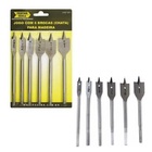 Jogo De Brocas Chatas Para Madeira 6 Peças Haste De 1/4 Pol 1