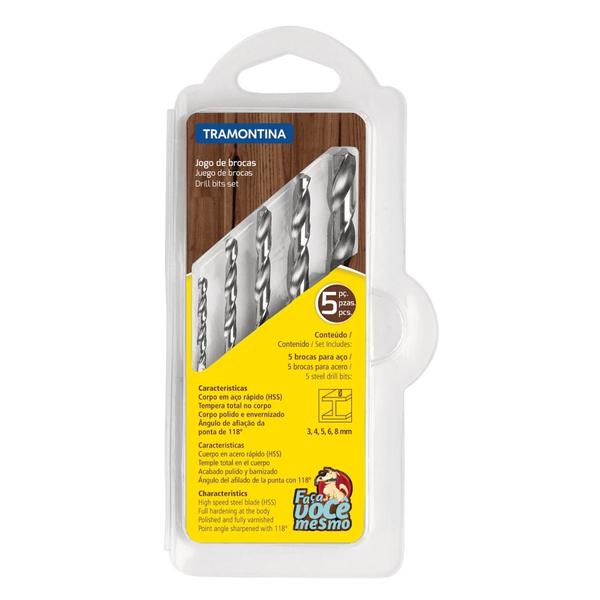 Jogo De Brocas Para Aço 5 Peças