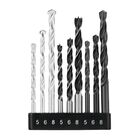 Jogo De Brocas Para Concreto Madeira E Metal Com 9 Peças Blac