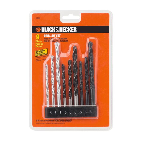 Jogo De Brocas Para Concreto Madeira E Metal Com 9 Peças Blac