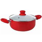 Jogo De Caçarola Revest Cerâmica 3 Peças Premium Vermelha