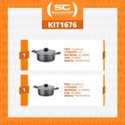 Jogo De Caçarolas Turim 2 Peças Alumínio Antiaderente 18cm E