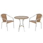 Jogo De Cadeiras 2 Unidade E Mesa, Tóquio Em Aluminio E Fibra