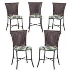 Jogo De Cadeiras Para Cozinha - Kit Com 5 Cadeiras Em Alumini