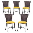 Jogo De Cadeiras Para Cozinha - Kit Com 5 Cadeiras Em Alumini